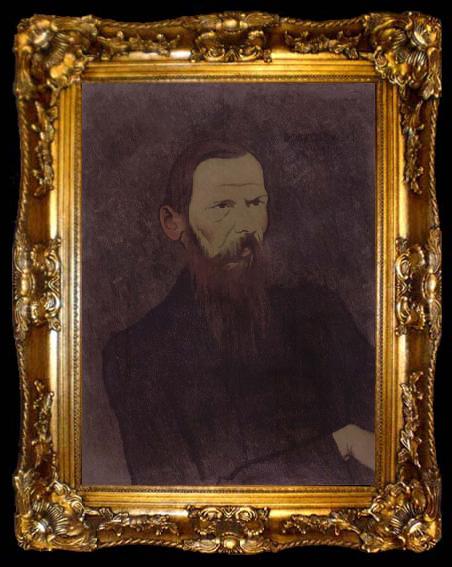 framed  Felix Vallotton Portrait decoratif of Fyodor Dostoevsky, ta009-2